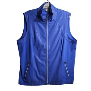 CHICO'S Zenergy‎ Golf Vest Full Zip Sleeveless Blue Golfing Lightweight Size 3